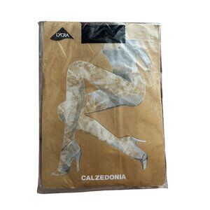 Black Calzedonia Collant Moda Nero Fashion Tights W/ Lycra M/L Italy‎ Pantyhose